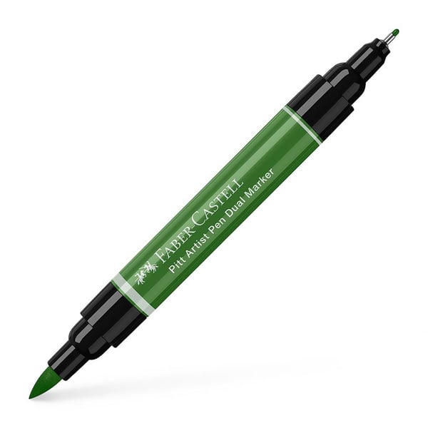 Miniatyrbild 1 av 3: Faber-Castell Pitt Artist Pen Dual Marker filtpenna Tunn / Medium Grön