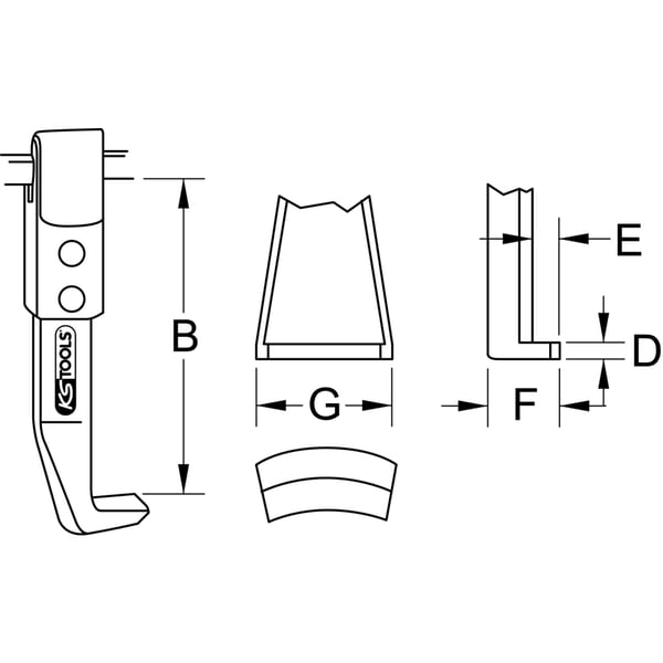 Miniatyrbillede 2 af 2: KS Tools 615.1102 Aftrækkerben Sølv 1 stk