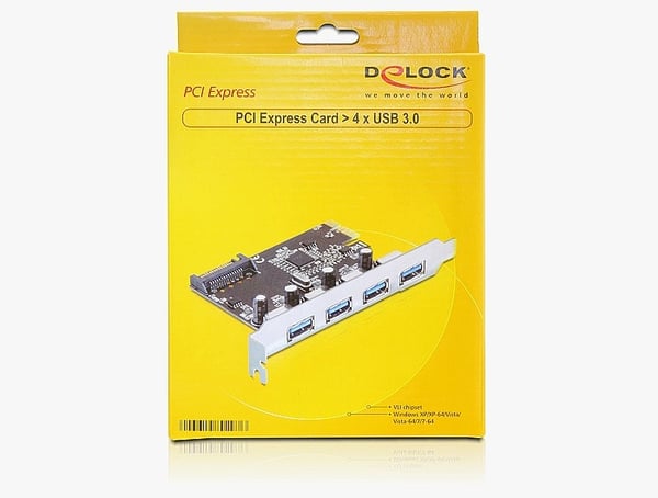 Delock PCI Express-kort > 4 x USB 3.0 - USB-adapter