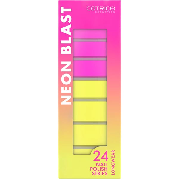 Miniatyrbillede 2 af 4: CATRICE Neon Blast Nail Polish Strips negle mærkat 24 stk Lyserød, Gul