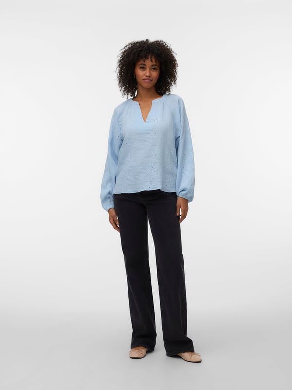 Vero Moda 5715868030513 skjorte & top Top (tøj) V-hals Langærmet Bomuld