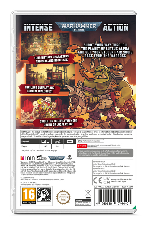 ININ Games Warhammer 40,000: Shootas, Blood & Teef Standard Traditionelt kinesisk, Tysk, Engelsk, Spansk, Fransk, Italiensk, Japansk Nintendo Switch