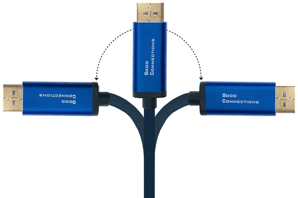Alcasa 4812-CSF020B videokaapeli-adapteri 2 m USB Type-C DisplayPort Sininen