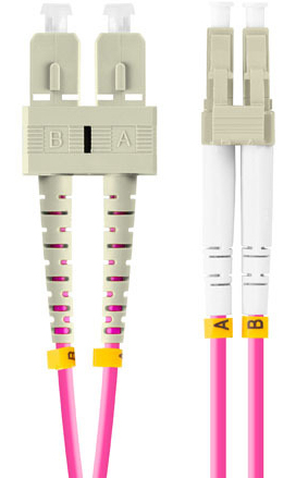 Miniatyrbillede 4 af 5: Lanberg FO-LUSU-MD41-0020-VT InfiniBand og fiberoptisk kabel 2 m 2x LC 2x SC LC/SC Lyserød