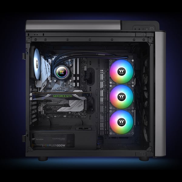Miniatyrbild 2 av 7: Thermaltake TH420 V2 ARGB Processor Allt-i-ett vätskekylare 14 cm Svart 1 styck