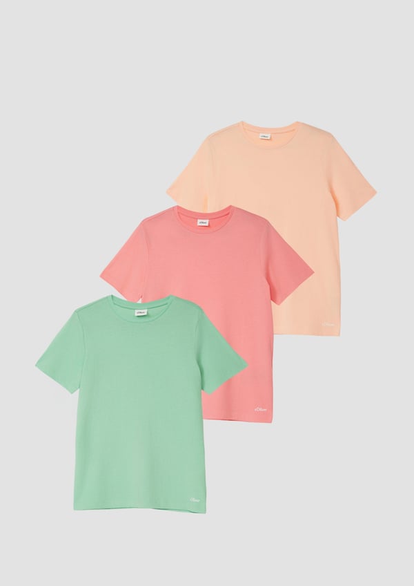 s.Oliver 2179522.7269.164 skjorte & top T-shirt Rund halsudskæring Kort ærme Bomuld, Elastin, Viskose