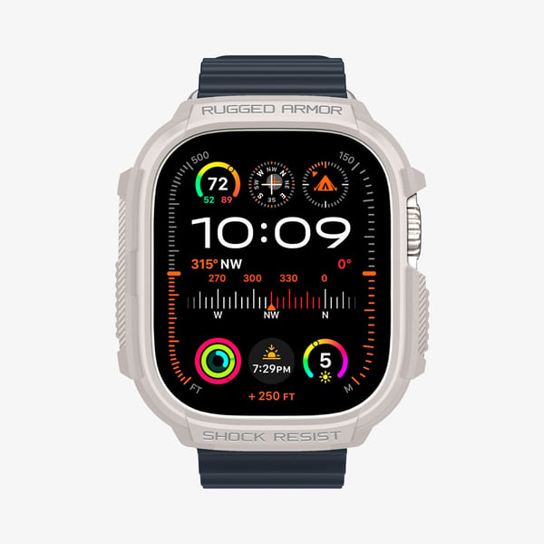 Miniatyrbild 1 av 12: Spigen Rugged Armor Pro Apple Watch Ultra (1/2) 49mm dune beige ACS07381