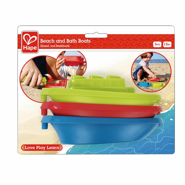 Hape E4091 spil, legetøj & mærkat til badet Badebåd Blå, Grøn, Rød