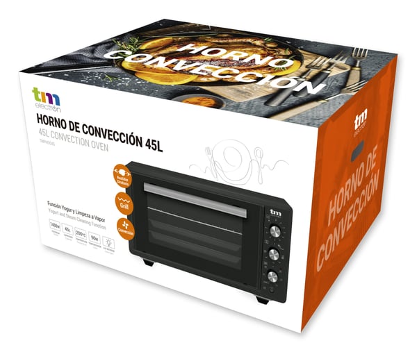 TM Electron TMPHO045 uuni 45 L 1400 W Musta, Hopea