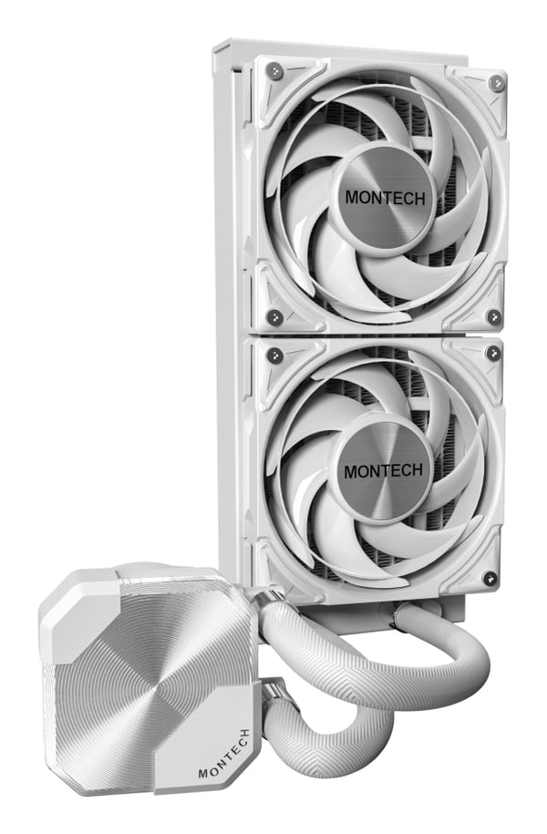 Miniatyrbillede 2 af 5: Montech HyperFlow Silent 240 Processor Alt-i-en væskekøler 12 cm Hvid 1 stk