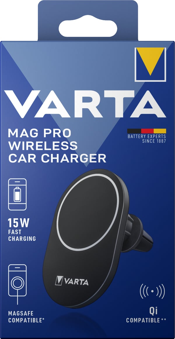 Miniatyrbillede 9 af 9: Varta Mag Pro Wireless Car Charger Smartphone Jordens magnetfelt Automatisk