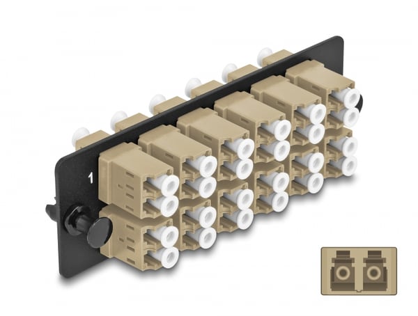 DeLOCK 66932 fiber adapter LC/LC 1 stk Beige, Sort