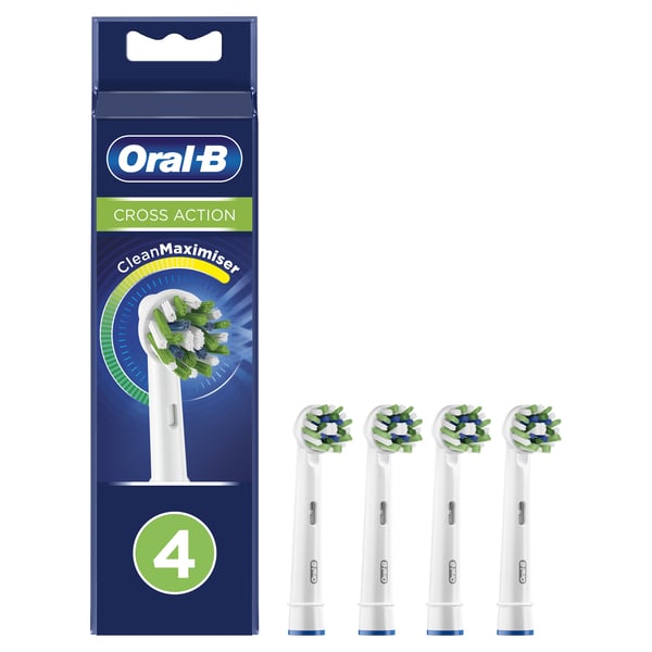 Oral-B CrossAction 80338435 børstehoved til elektrisk tandbørste 4 stk Hvid