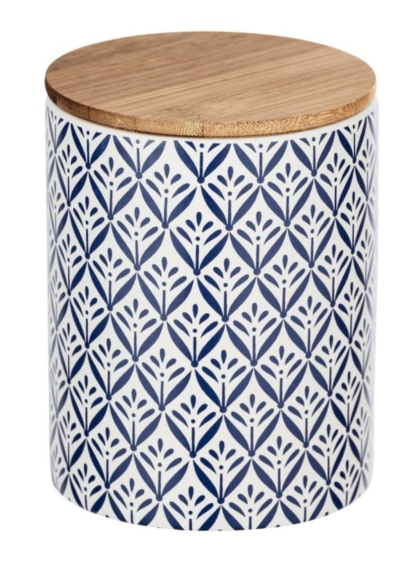 WENKO 54095100 Förvaringslåda Rund Bamboo, Keramiska, Silikon Blå, Vit, Trä WENKO 54095100 Förvaringslåda Rund Bamboo, Keramiska, Silikon Blå, Vit, Trä