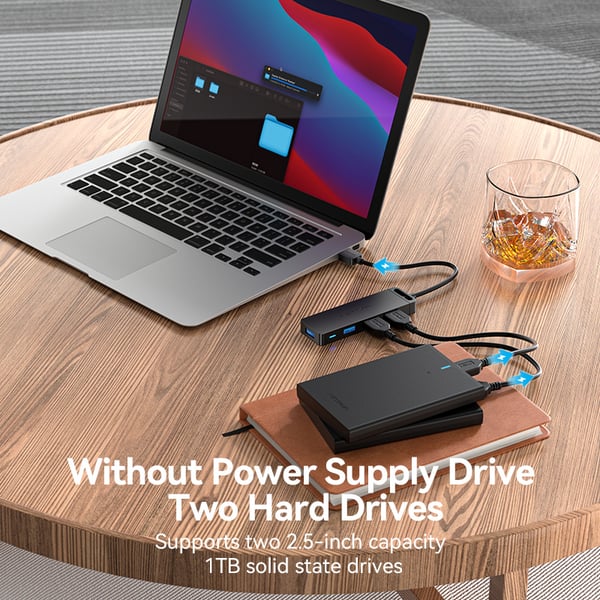 Pikkukuva 20 / 27: Vention CHLBD keskitin USB 3.2 Gen 1 (3.1 Gen 1) Type-A 5000 Mbit/s Musta