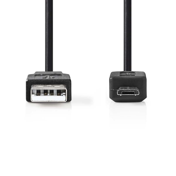 Nedis CCGW60500BK10 USB-kaapeli USB 2.0 1 m USB A Micro-USB B 0,48 Gbit/s Musta