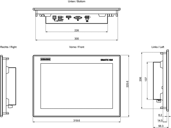 Miniatyrbillede 3 af 3: Siemens 6AV7862-2BC00-0AA0 touch-kontrolpanel 800 x 1280 pixel