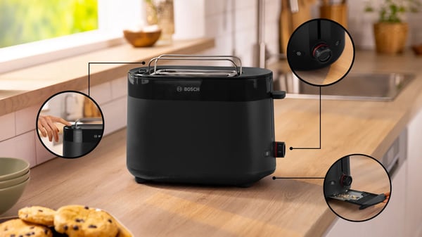 Bosch TAT2M123 leivänpaahdin 6 2 viipale(i)ta 950 W Musta