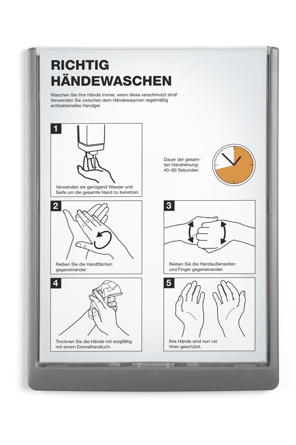Miniatyrbillede 9 af 17: Durable 486737 skilteholder & informationsstativ A4 Plast Grafit