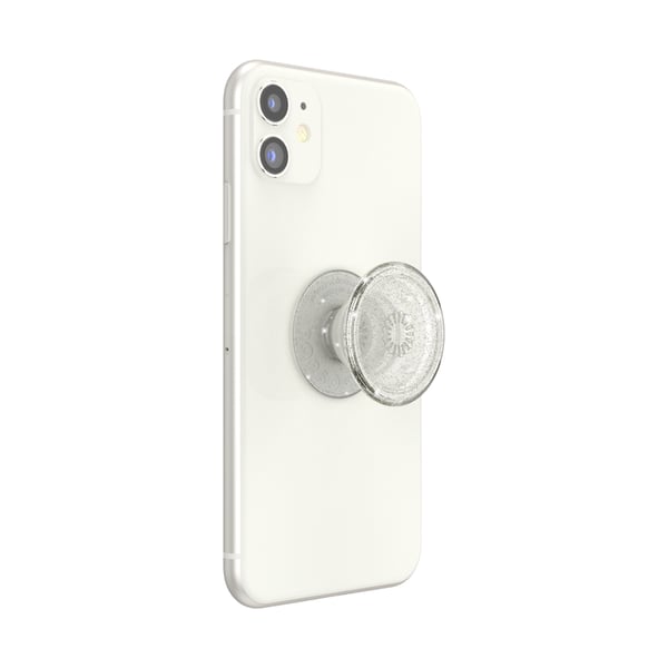 PopSockets Clear Glitter Silver