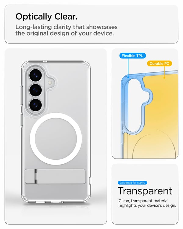 Spigen Ultra Hybrid S (Mag Fit) mobiltelefon etui 16 cm (6.3") Cover Transparent, Hvid