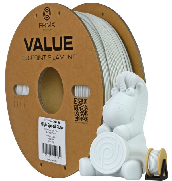 Miniatyrbillede 1 af 4: 3D Prima 12824 3D print materiale Polymælkesyre (PLA) Grå 1 kg