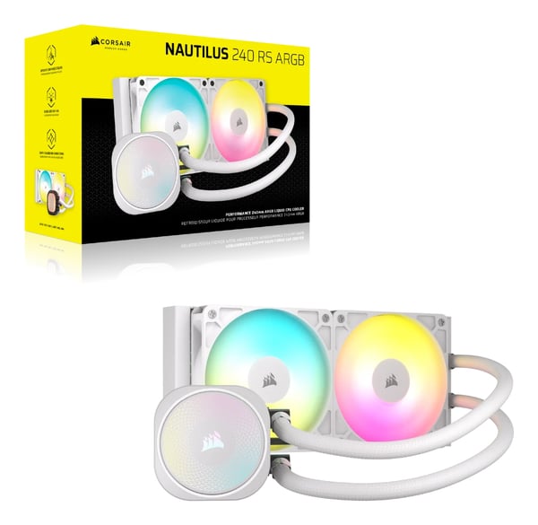 Corsair Nautilus 240 RS ARGB Liquid Suoritin All-in-one-nesteenjäähdytin Valkoinen 1 kpl