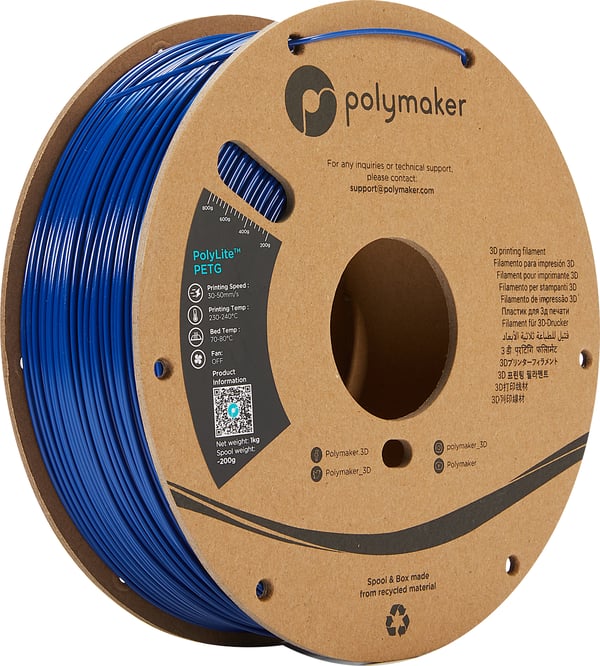 Miniatyrbillede 1 af 7: Polymaker PB01007 3D print materiale Polyethylenterephthalatglycol (PETG) Blå 1 kg
