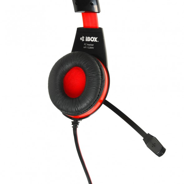 iBox SHPI1528MV hörlur och headset Kabel Huvudband Spela Svart, Röd
