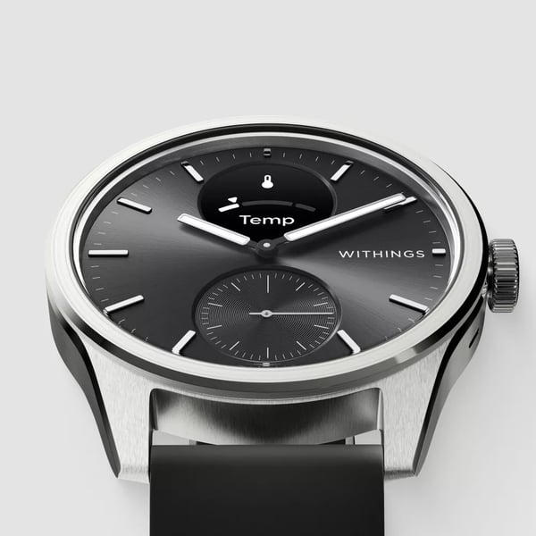 Miniatyrbillede 2 af 3: Withings ScanWatch 2 1,6 cm (0.63") OLED 42 mm Hybrid Rustfrit stål