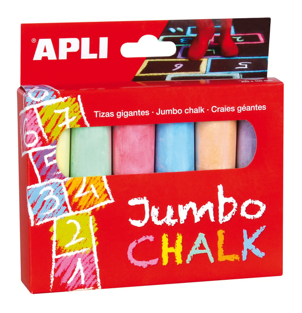 APLI Kids 14367 kridt Blå, Grøn, Violet, Orange, Rød, Gul 6 stk