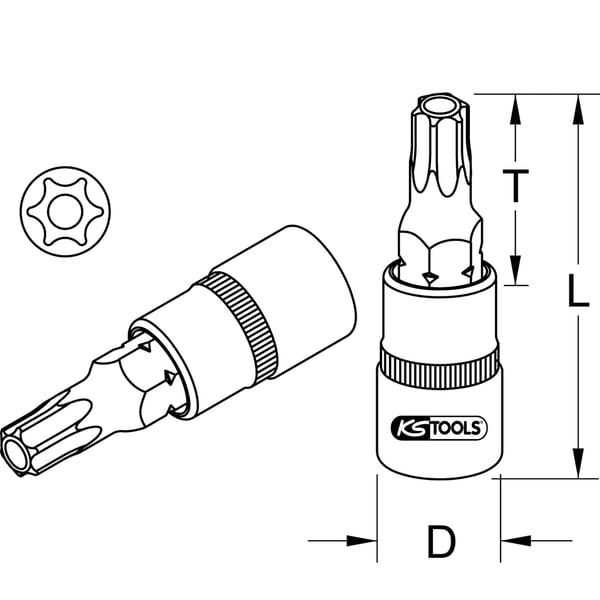 Miniatyrbillede 2 af 2: KS Tools 911.1465 stiksæt Sokkel