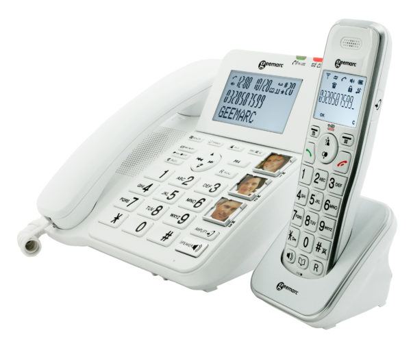 Pikkukuva 5 / 5: Geemarc Telecom AMPLIDECT COMBI 295 Analoginen/DECT-puhelin Soittajan tunnistus Valkoinen