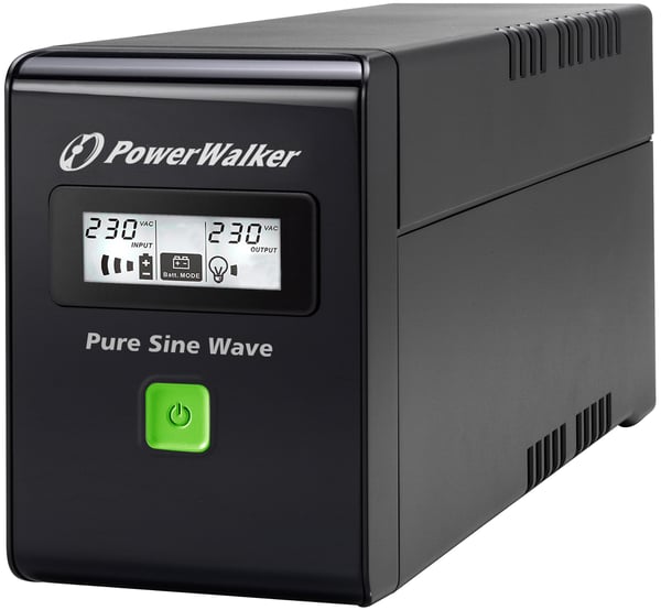 Miniatyrbillede 1 af 4: PowerWalker VI 600 SW UPS-enhed Interaktivt indgangsstik 0,6 kVA 360 W 2 AC stikkontakt(er)