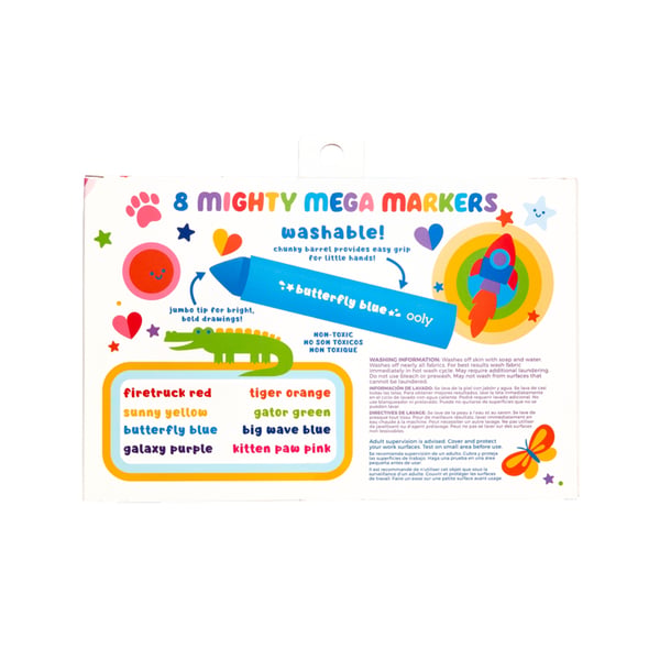 Miniatyrbillede 7 af 7: OOLY Mighty Mega speedmarker 8 stk Blå, Grøn, Lyse Blå, Orange, Lilla, Rød, Rose, Gul