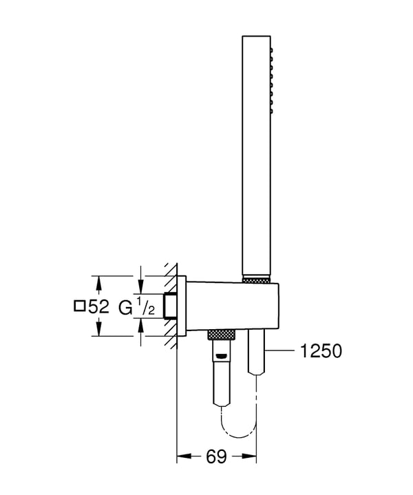 GROHE Euphoria Cube Stick brusesystem Krom