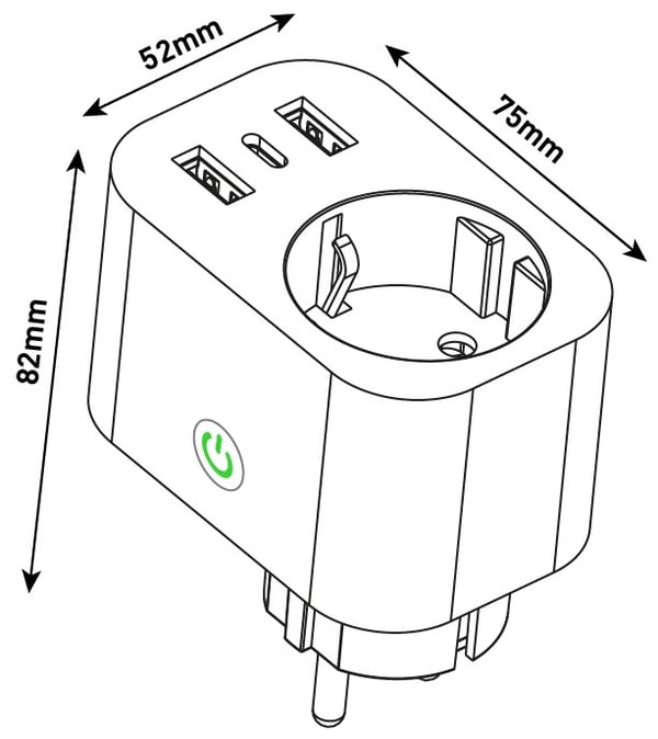 Entac ES-SSAUSB-WIBLE strømstik adapter Hvid
