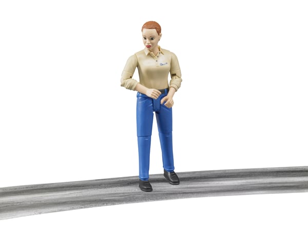 Figur af en kvinde i blå jeans