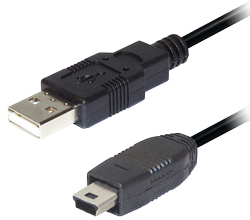 Transmedia C158 USB-kablar USB 2.0 0,3 m USB A Mini-USB B Svart