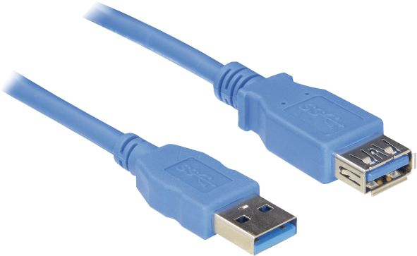 Hapena USB3AAV5 USB-kabel USB 3.2 Gen 1 (3.1 Gen 1) 5 m USB A 5 Gbit/sek. Blå