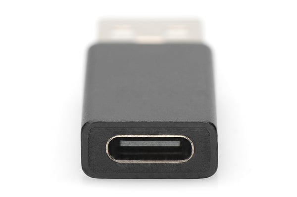 Digitus AK-300524-000-S kabelomvandlare (hane/hona) USB A USB-C jack Svart