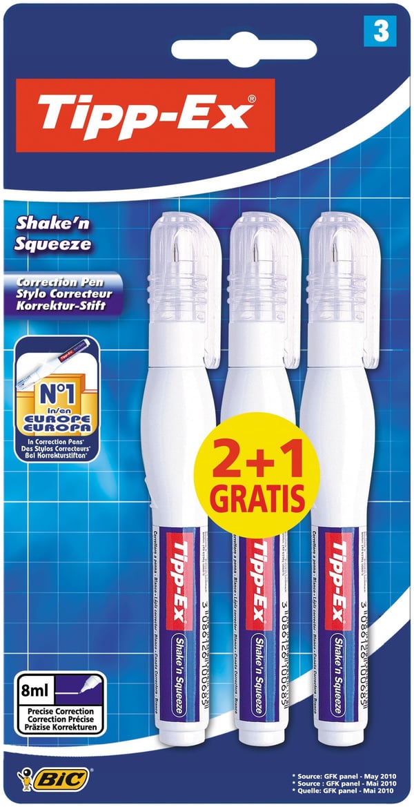 Miniatyrbillede 1 af 2: TIPP-EX Shake'n Squeeze korrigeringspen 8 ml