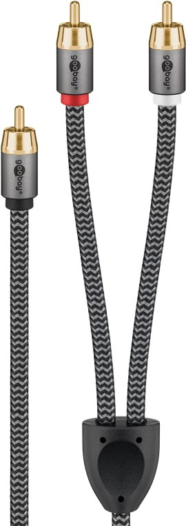 Goobay 65303 lydkabel 10 m 2 x RCA RCA Sort, Sølv