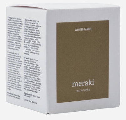 Meraki Home 366650302 vokslys Cylinder Tonka bønner Ravfarvet 1 stk