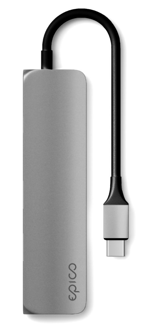 Epico 9915111900012 kannettavien tietokoneiden telakka ja porttitoistin USB 3.2 Gen 1 (3.1 Gen 1) Type-C Musta, Harmaa
