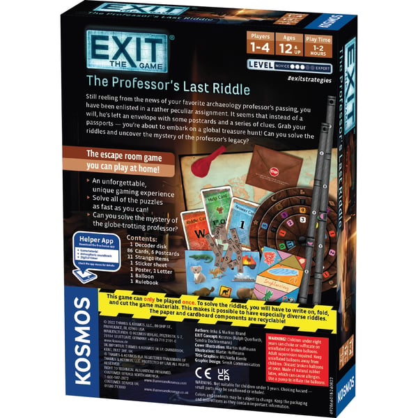 Pikkukuva 5 / 5: Thames & Kosmos EXIT: The Game - The Professor's Last Riddle Lautapeli Salapoliisi