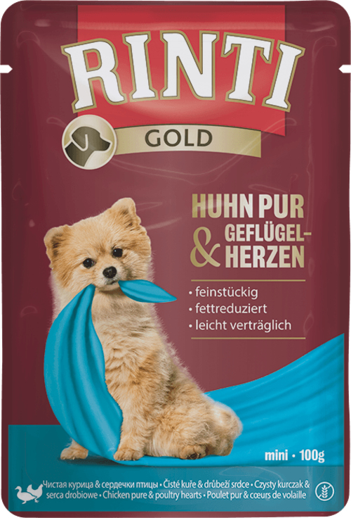 RINTI 93004 koirien kosteamuona Kana, Sydän, Siipikarja Aikuinen 100 g
