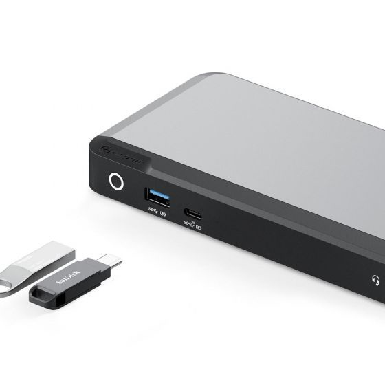 ALOGIC DUPRDX2-100 kannettavien tietokoneiden telakka ja porttitoistin Langallinen USB 3.2 Gen 1 (3.1 Gen 1) Type-C Musta, Harmaa