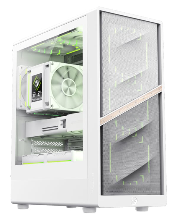 Miniatyrbild 3 av 6: GameMax AERIS 330 MW Mini Tower Vit