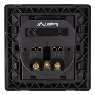 Lanberg AC-WS01-USB2-F-B pistorasia Type F + 2 x USB A Musta